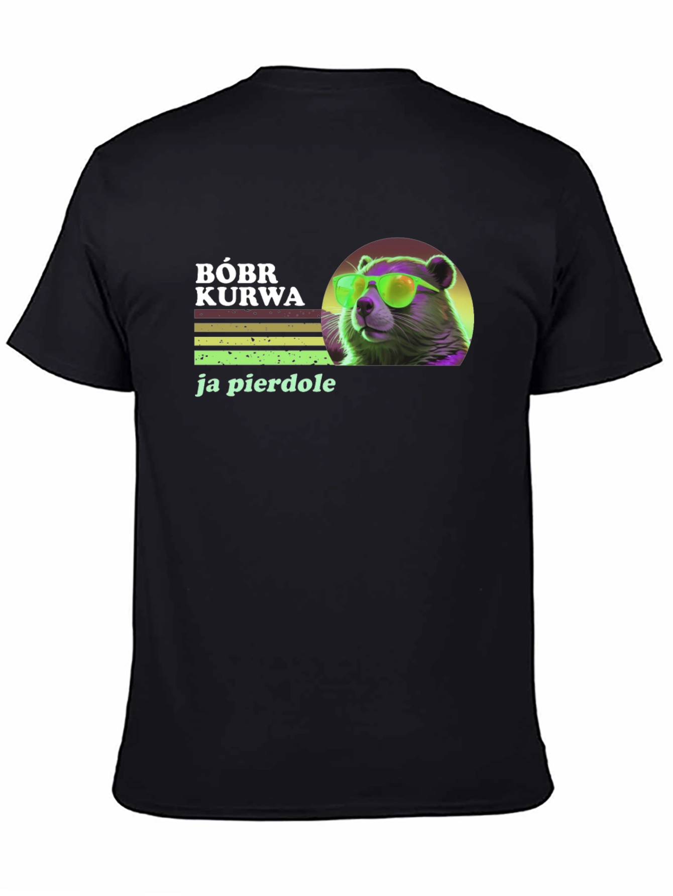 Bóbr Kurwa Graphic Tee - Retro Beaver Sunglasses T-Shirt