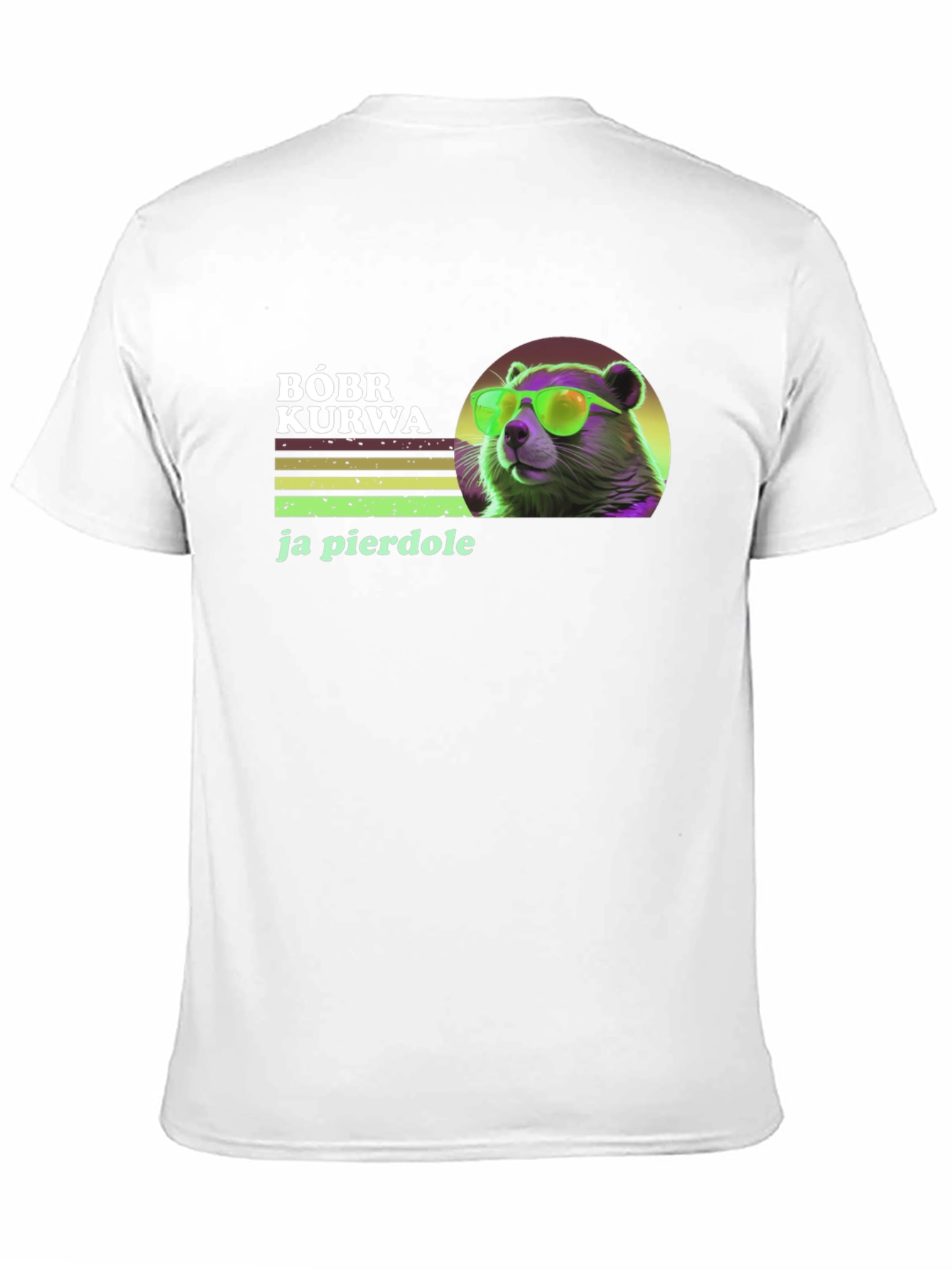 Bóbr Kurwa Graphic Tee - Retro Beaver Sunglasses T-Shirt