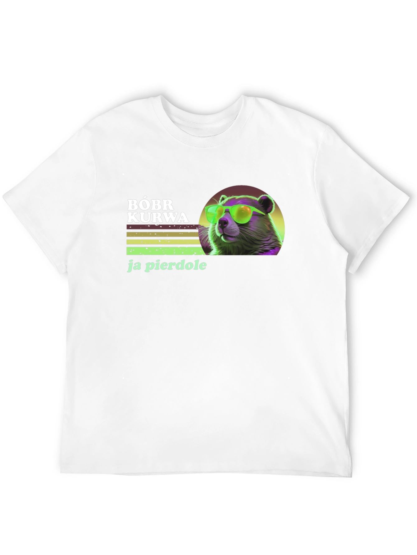 Bóbr Kurwa Graphic Tee - Retro Beaver Sunglasses T-Shirt