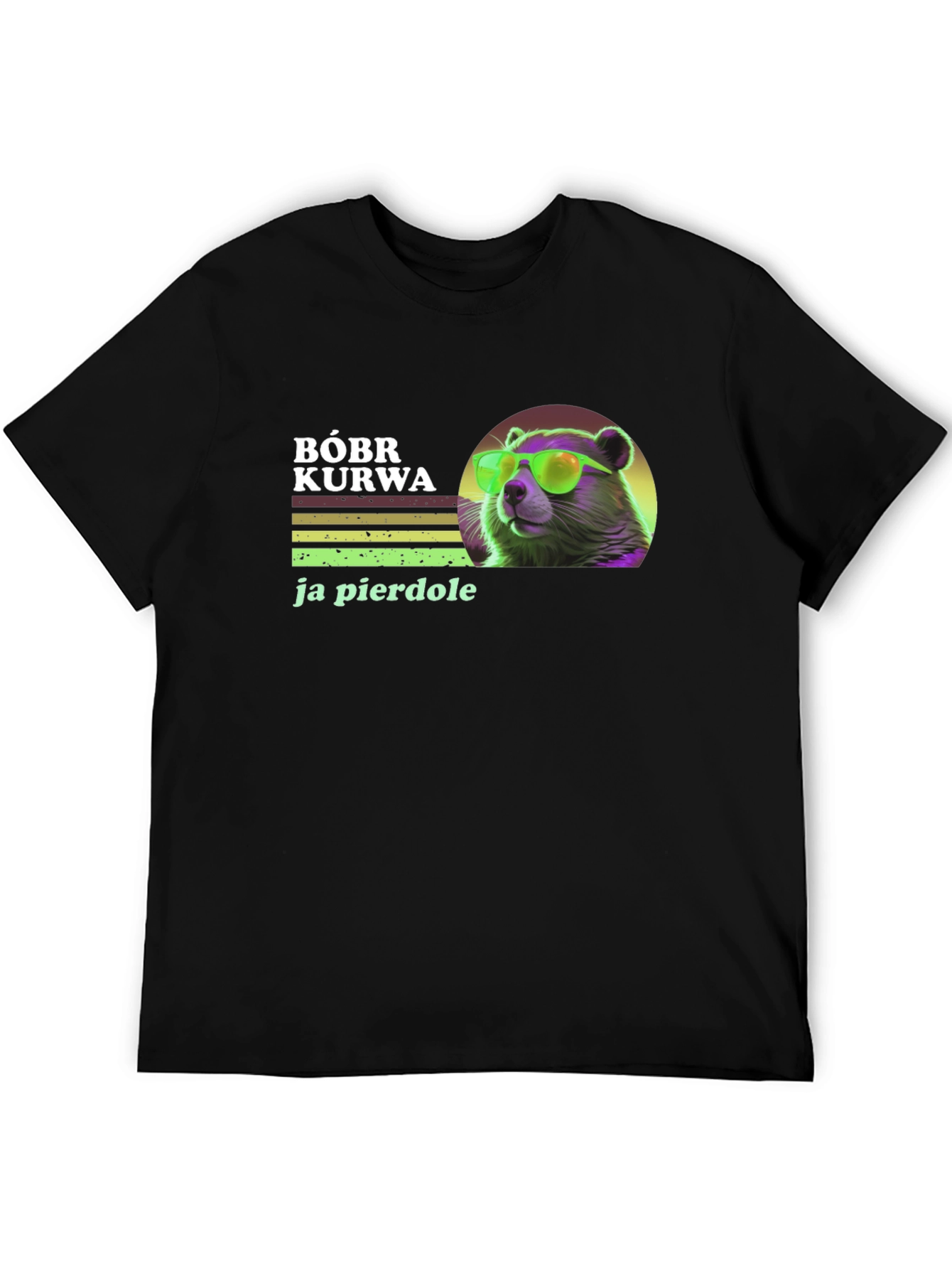 Bóbr Kurwa Graphic Tee - Retro Beaver Sunglasses T-Shirt