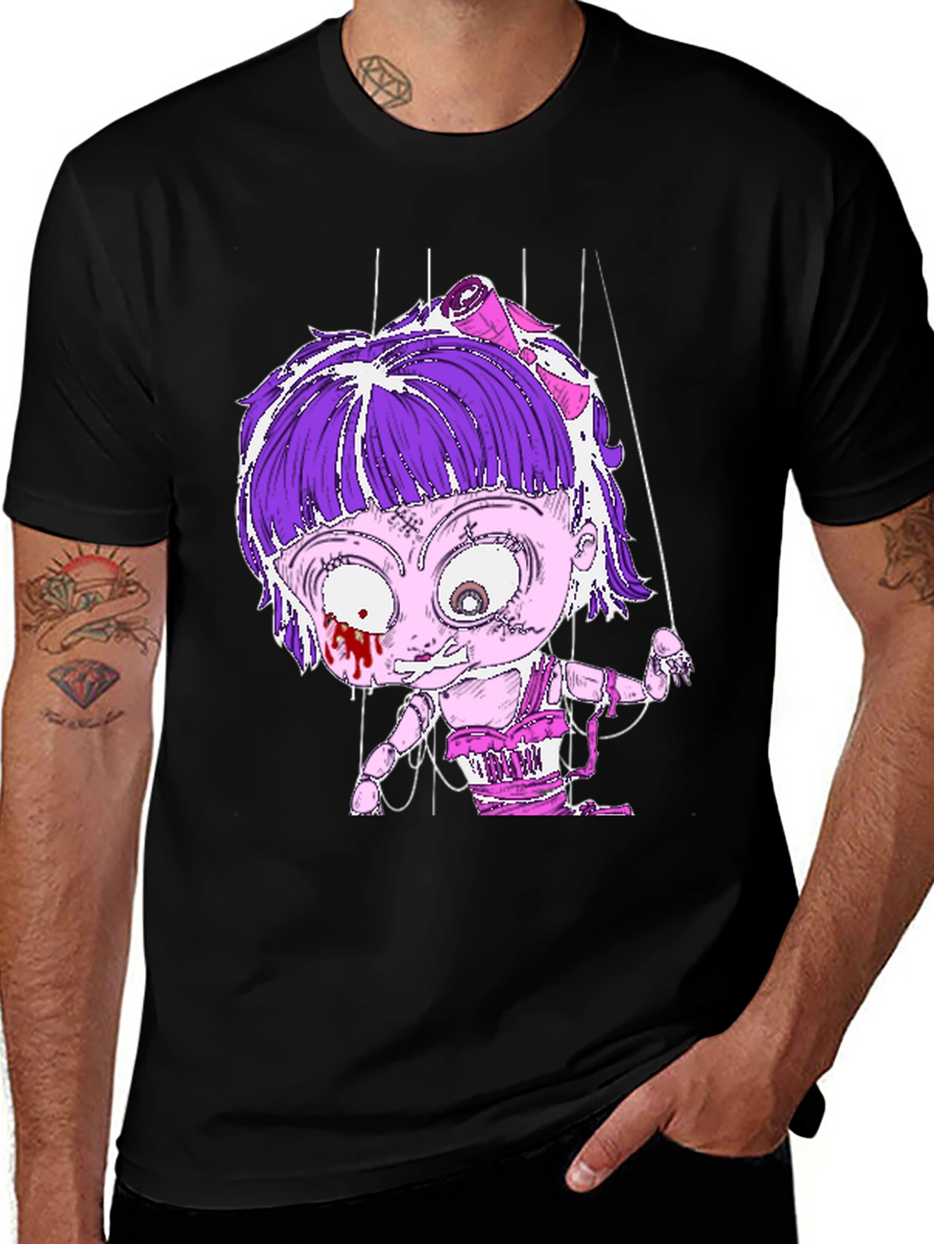 Creepy Doll Puppet T-Shirt - Unique Graphic Tee