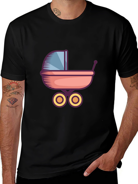 Baby Stroller Graphic Tee - Unisex Black T-Shirt