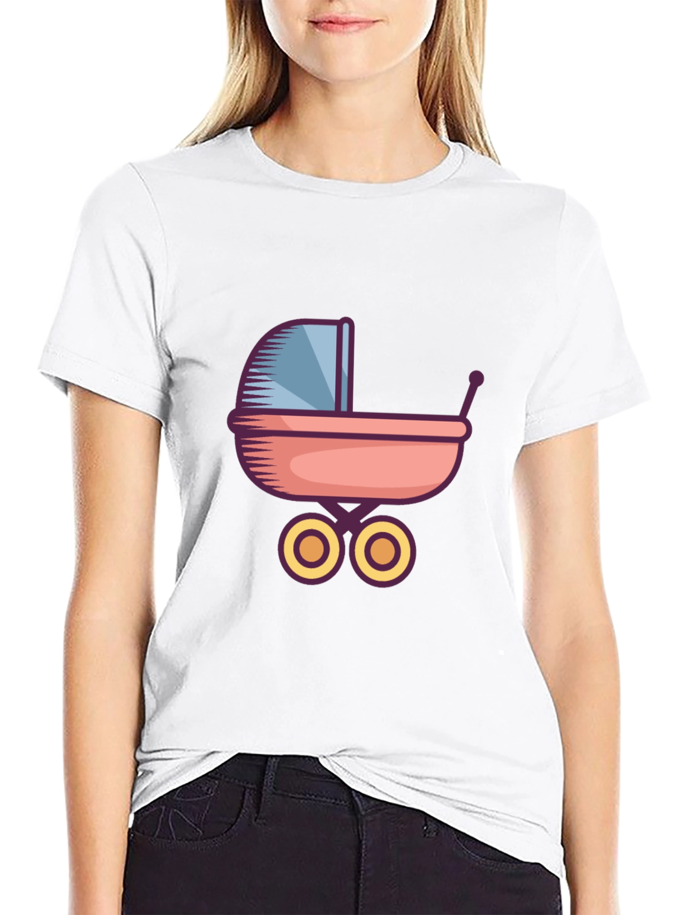 Baby Stroller Graphic Tee - Unisex Black T-Shirt