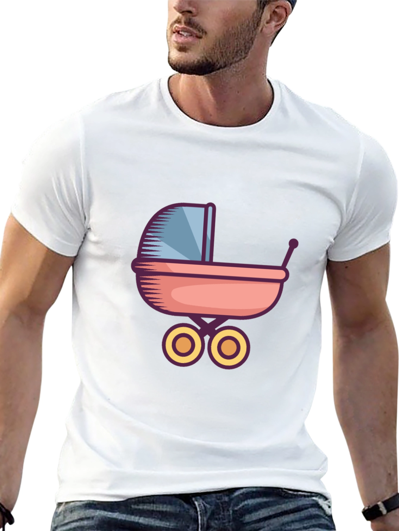 Baby Stroller Graphic Tee - Unisex Black T-Shirt
