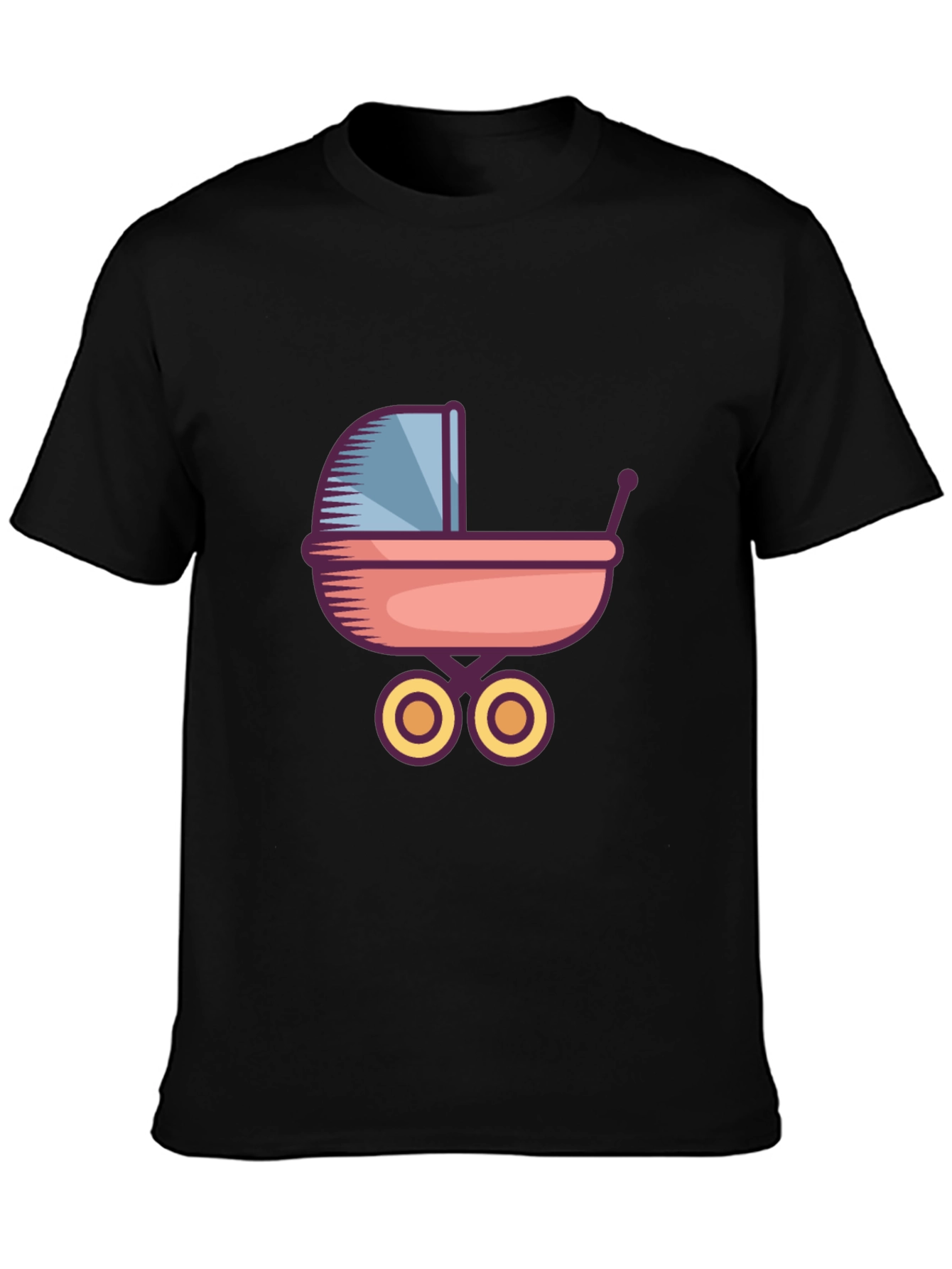 Baby Stroller Graphic Tee - Unisex Black T-Shirt