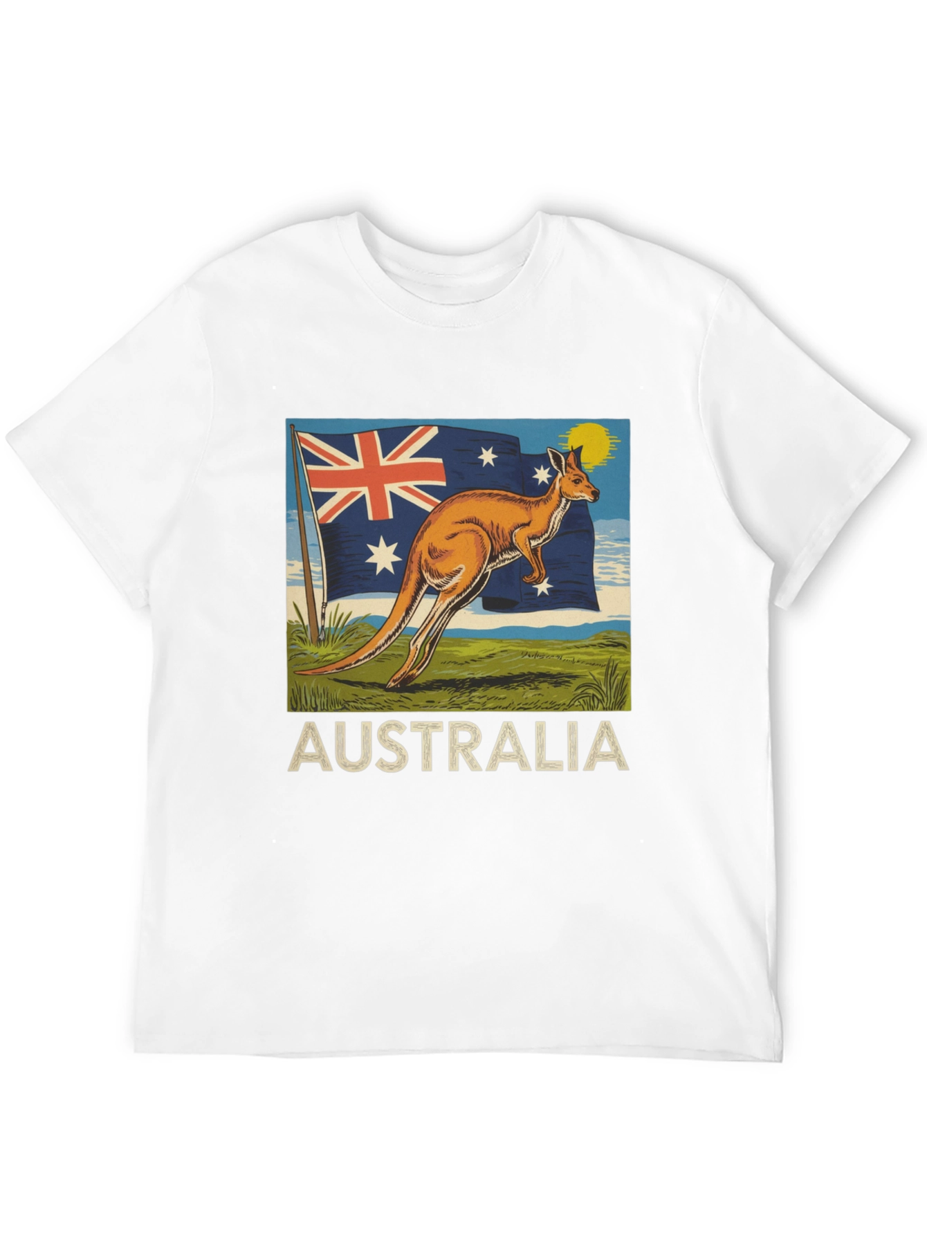 Australia Flag Kangaroo Graphic T-Shirt