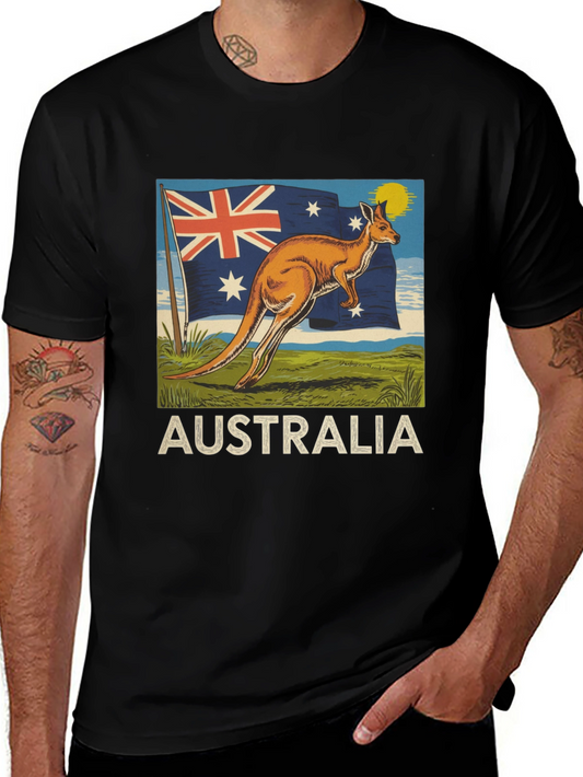 Australia Flag Kangaroo Graphic T-Shirt