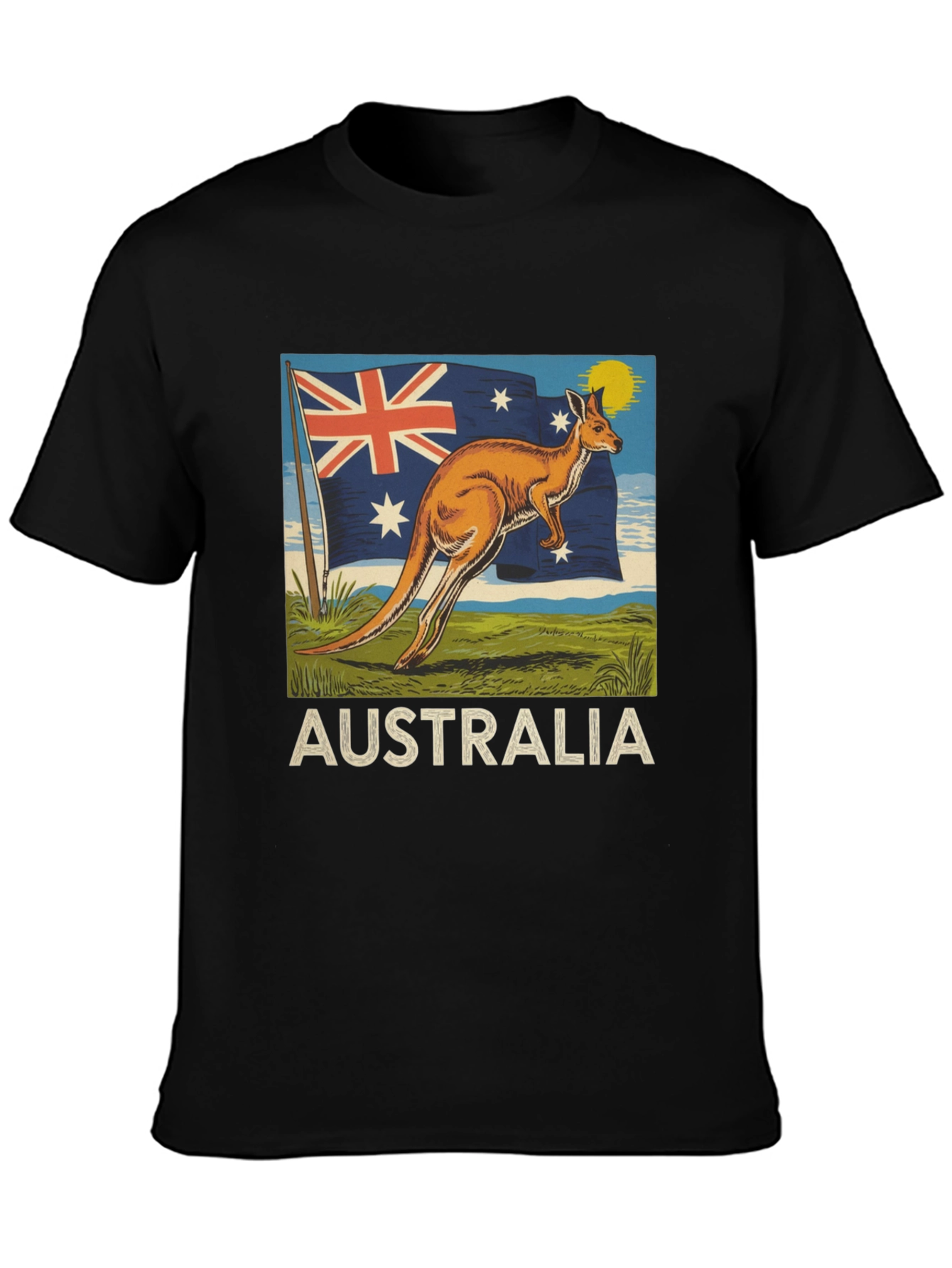 Australia Flag Kangaroo Graphic T-Shirt