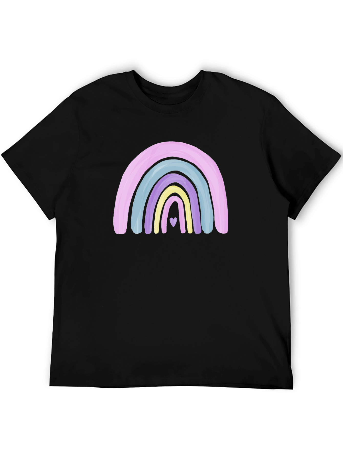 Pastel Rainbow Heart Graphic Tee - Unisex