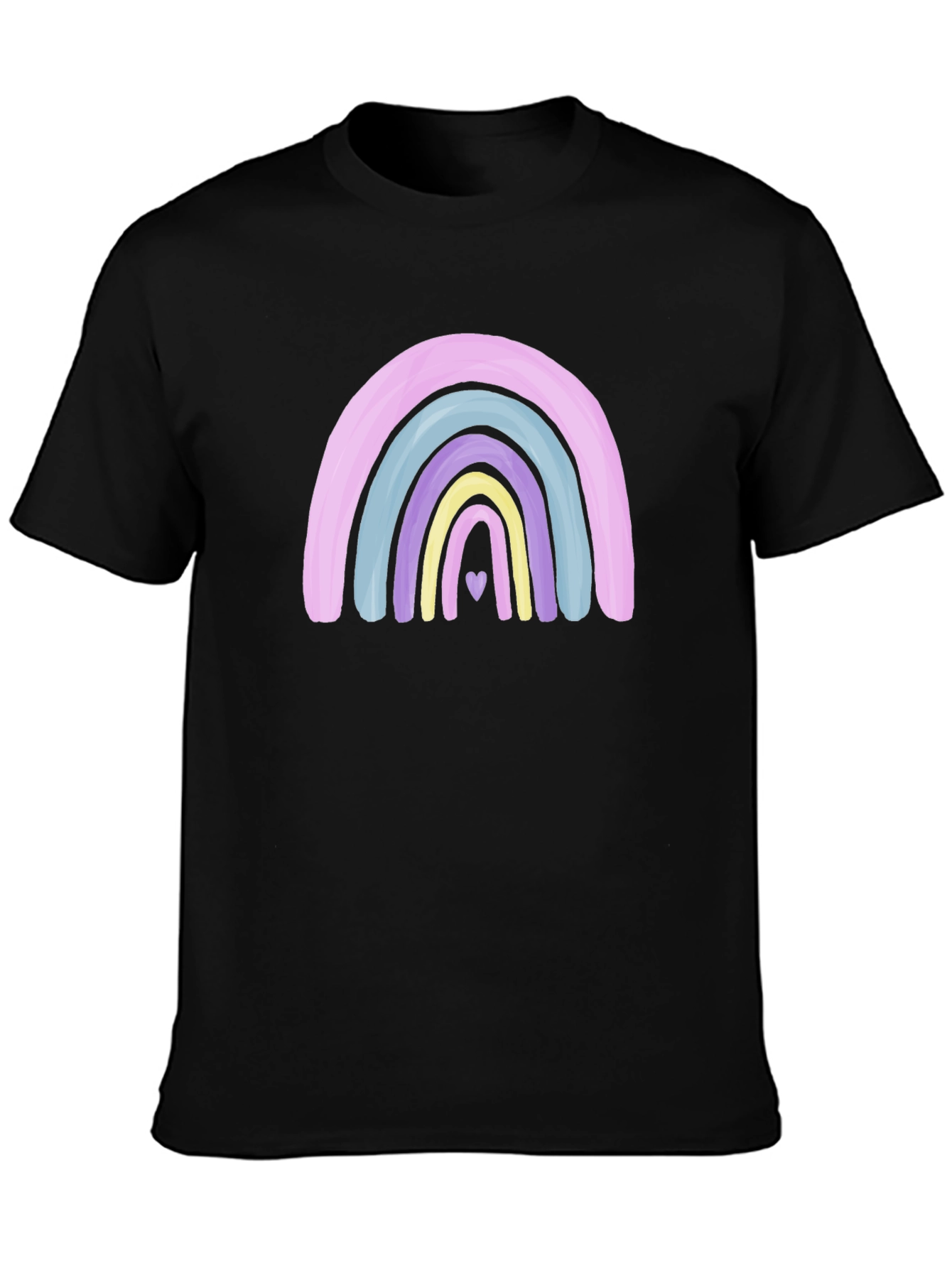 Pastel Rainbow Heart Graphic Tee - Unisex