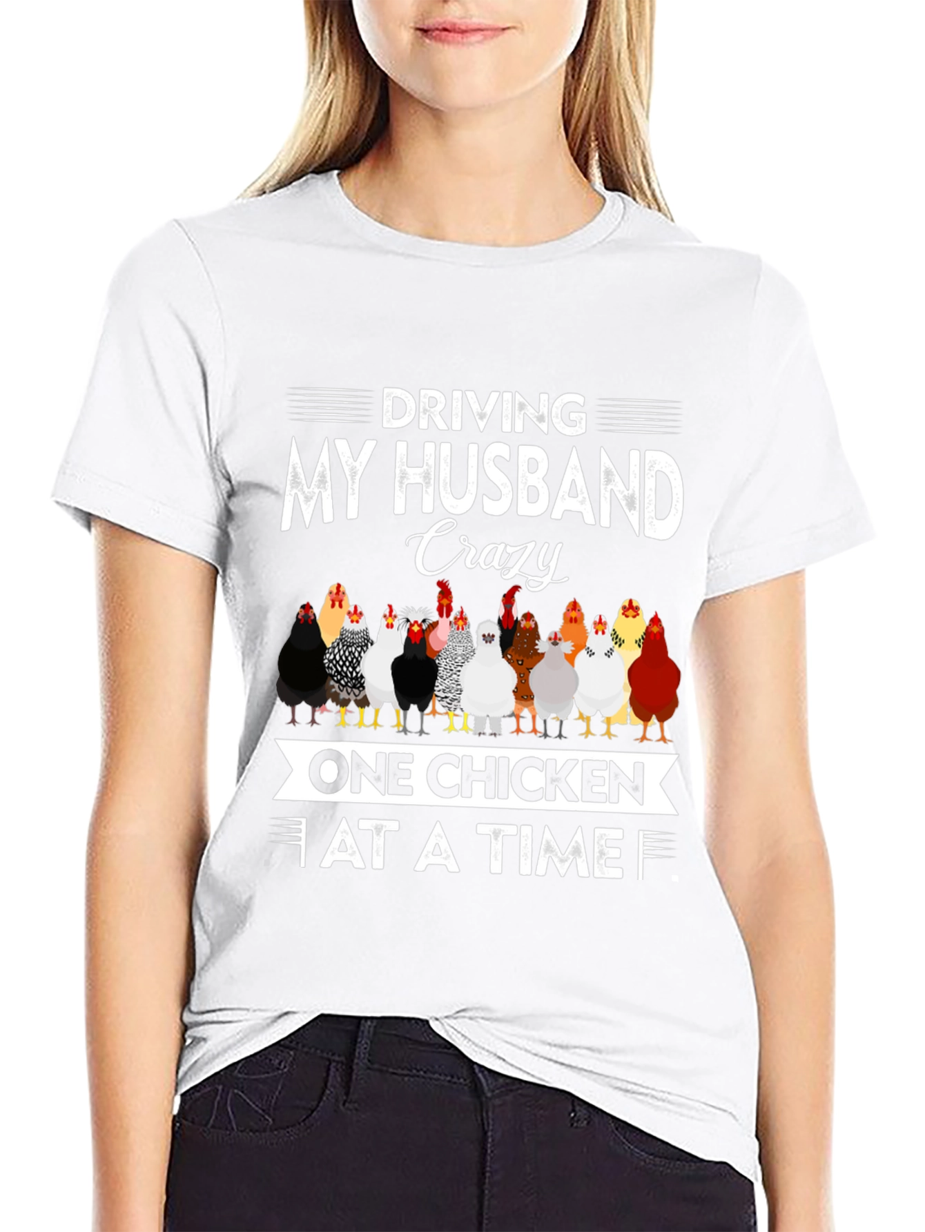 Crazy Chicken Lady Graphic T-Shirt