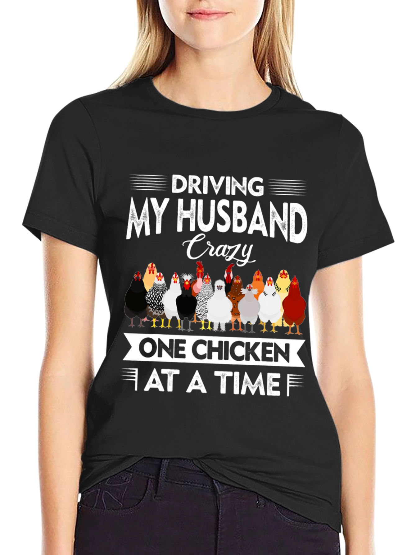 Crazy Chicken Lady Graphic T-Shirt