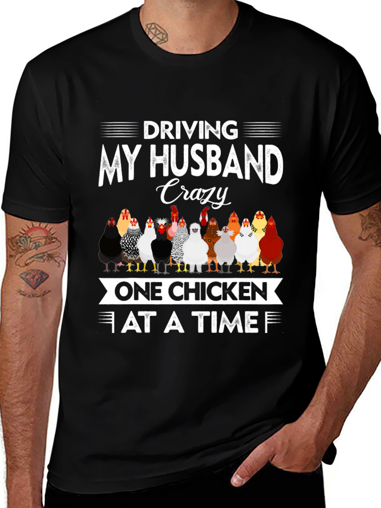 Crazy Chicken Lady Graphic T-Shirt