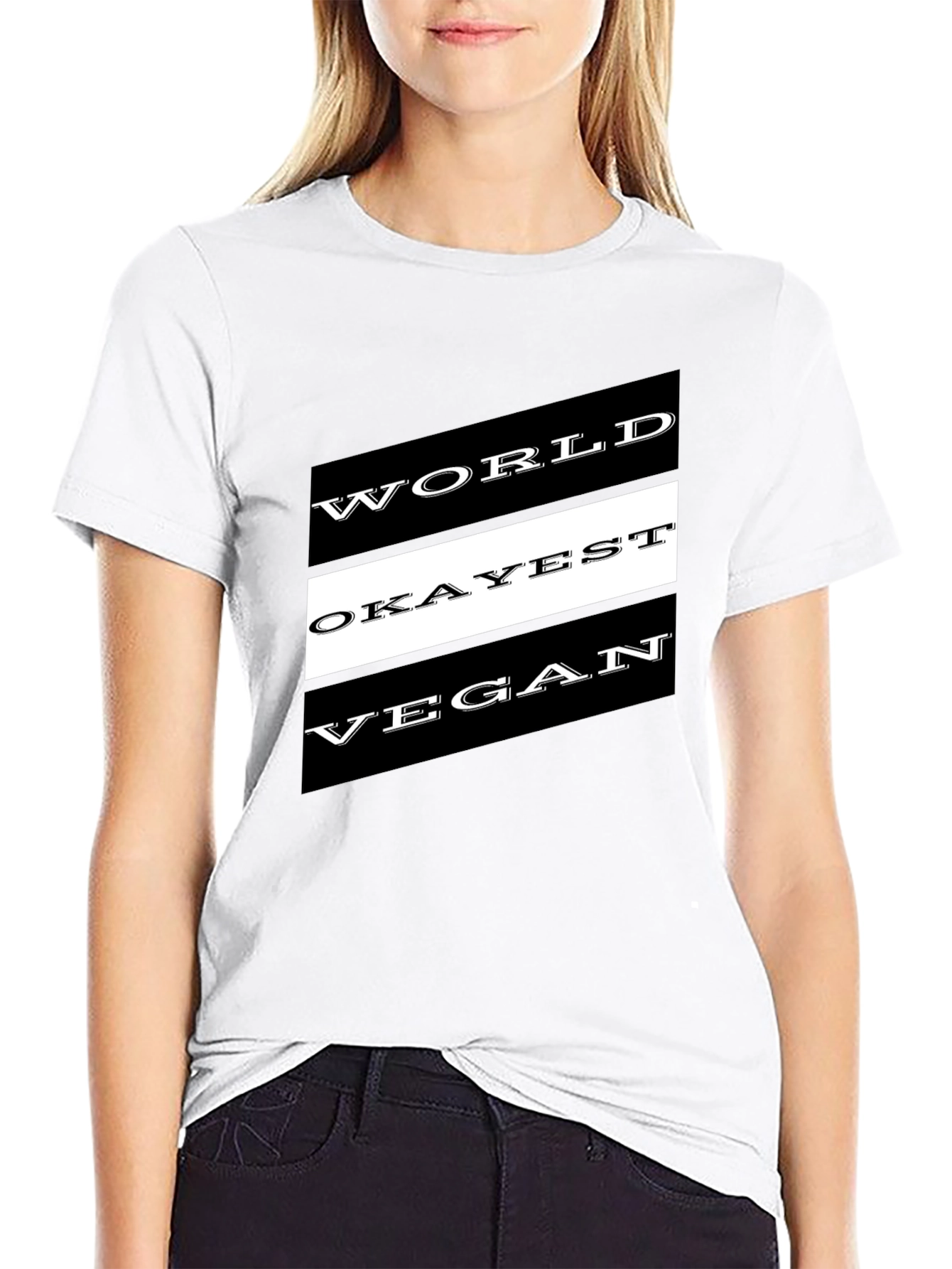 World Okayest Vegan T-Shirt - Black Novelty Tee