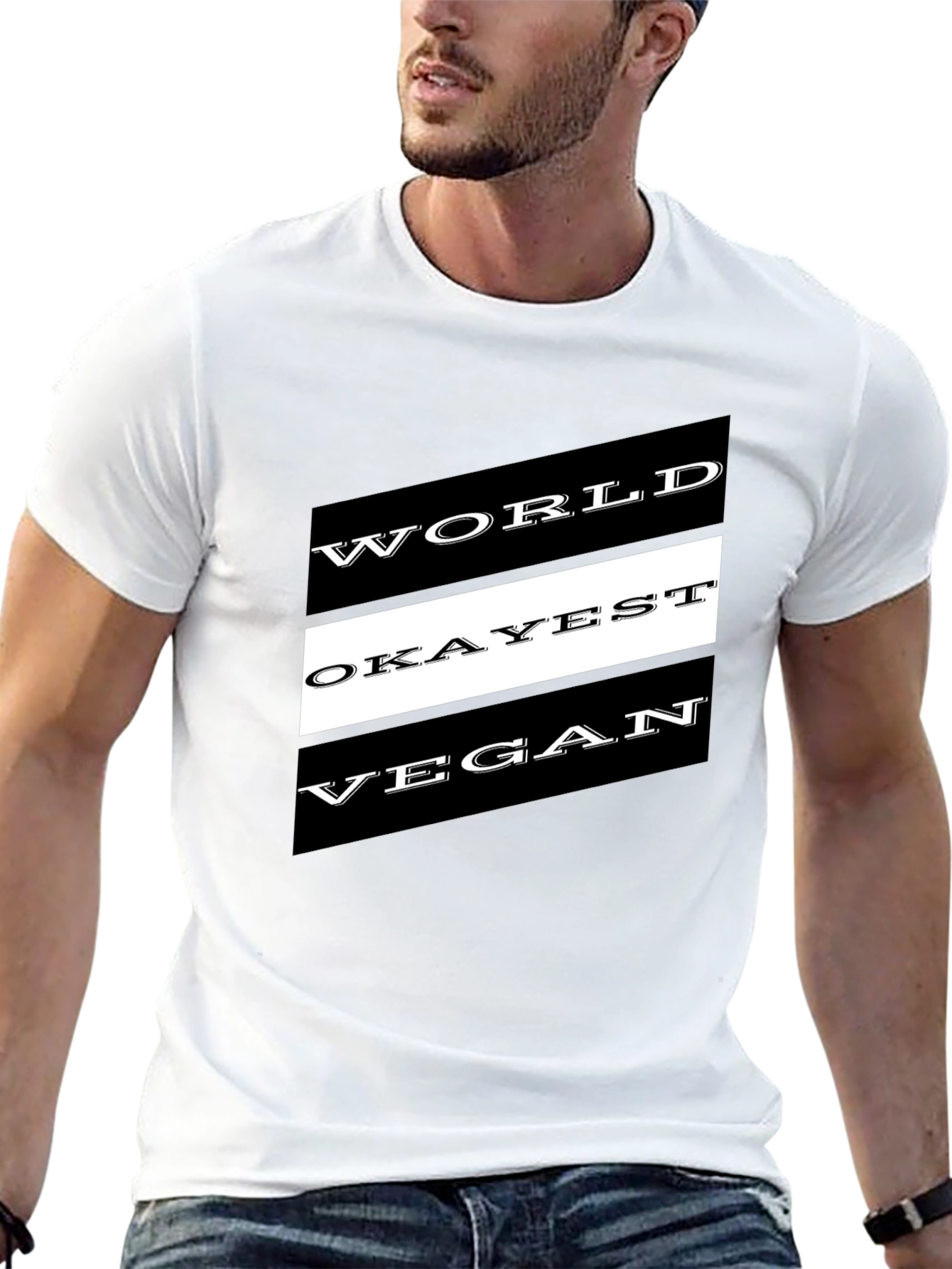 World Okayest Vegan T-Shirt - Black Novelty Tee