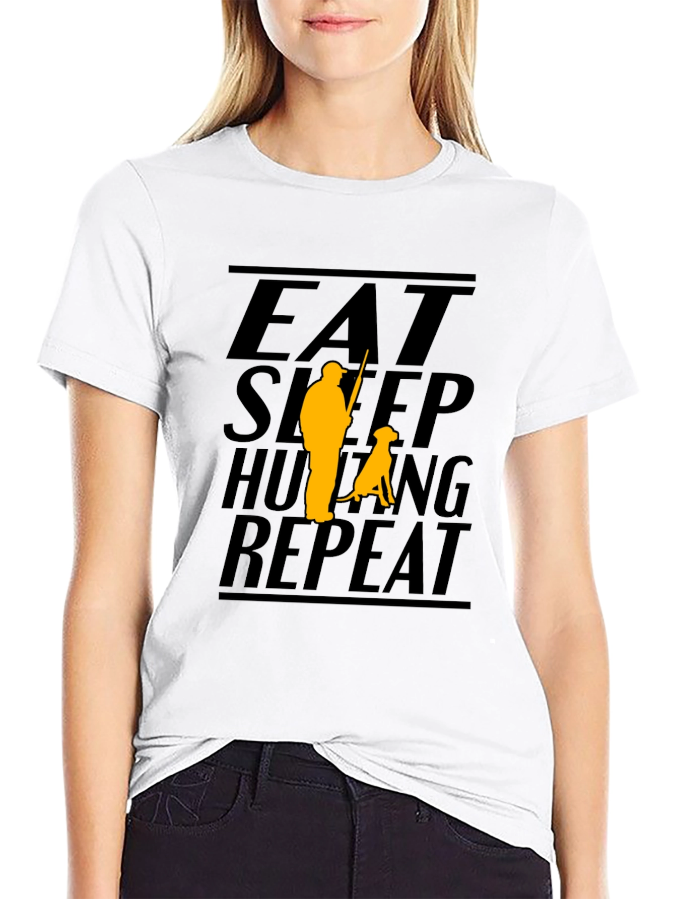 Eat Sleep Hunting Repeat Black T-Shirt