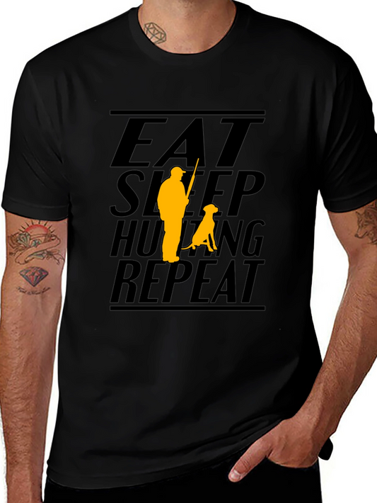 Eat Sleep Hunting Repeat Black T-Shirt