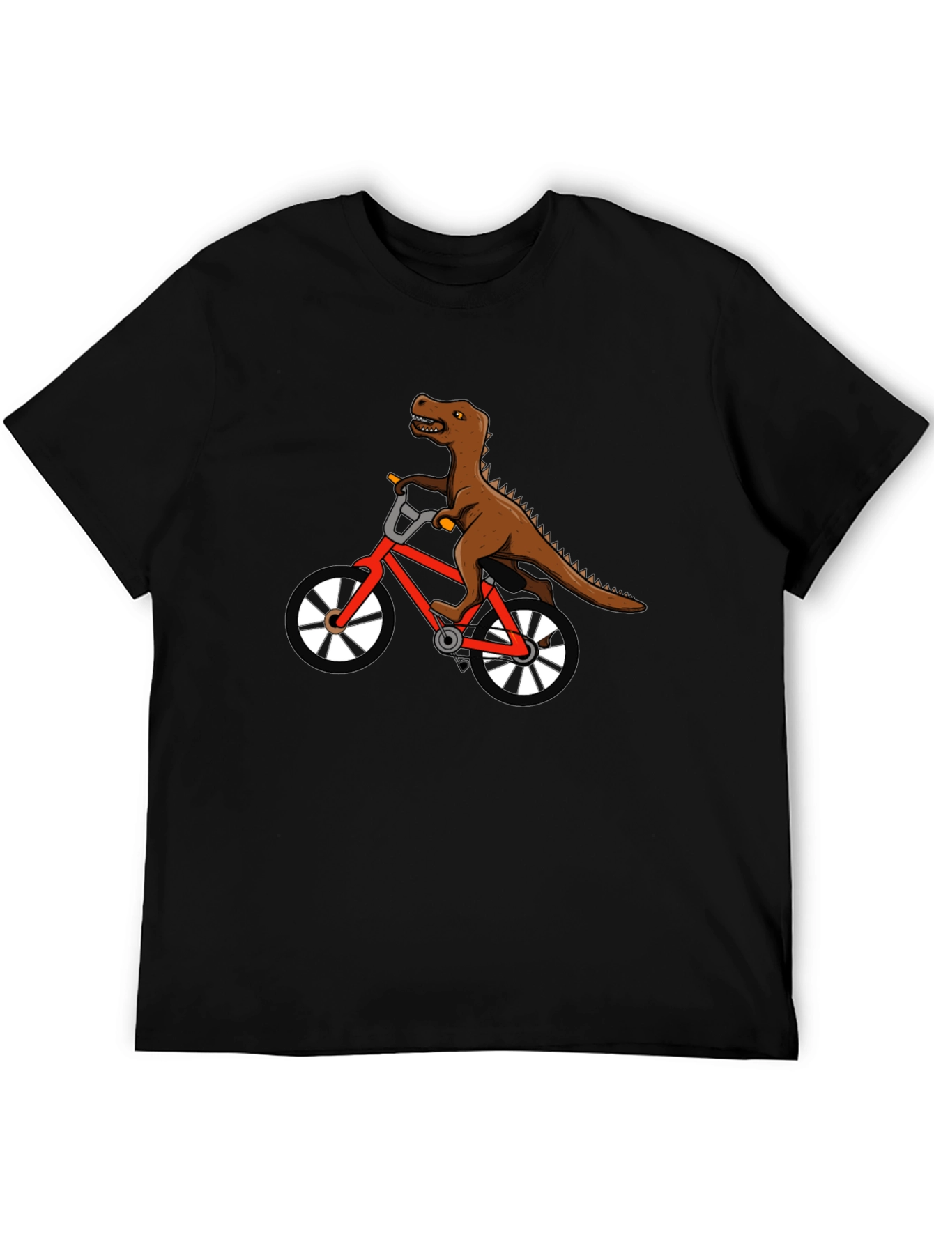 Dino Biker T-Shirt - Black Cotton Graphic Tee