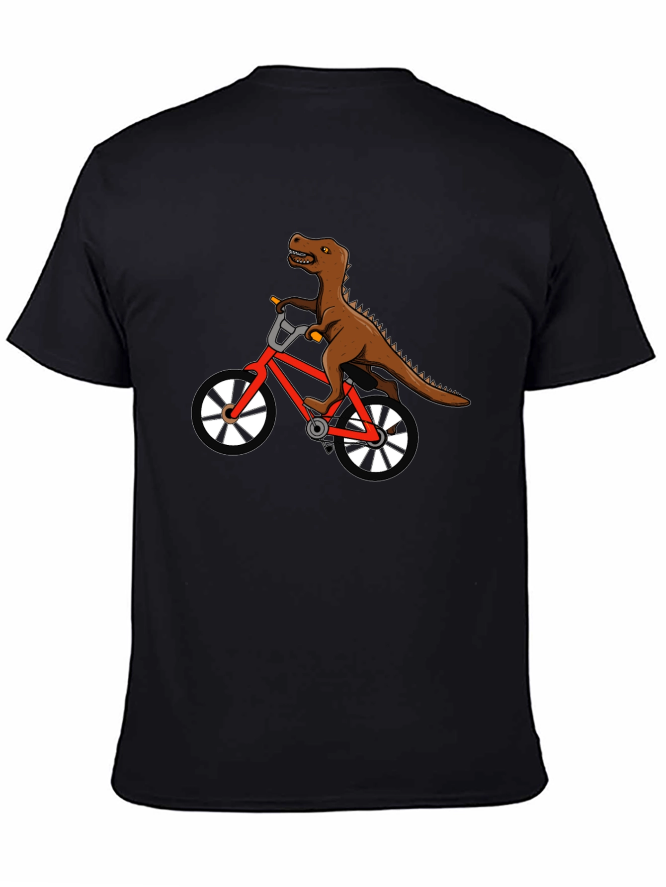 Dino Biker T-Shirt - Black Cotton Graphic Tee