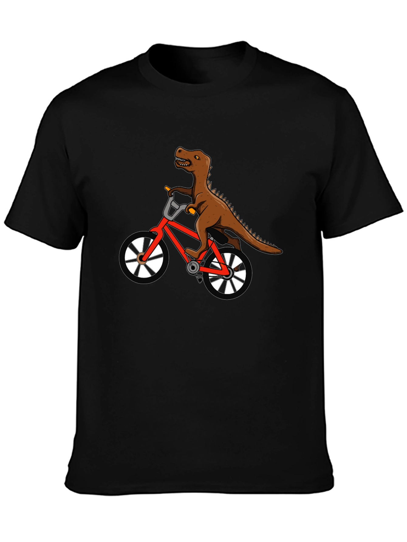 Dino Biker T-Shirt - Black Cotton Graphic Tee