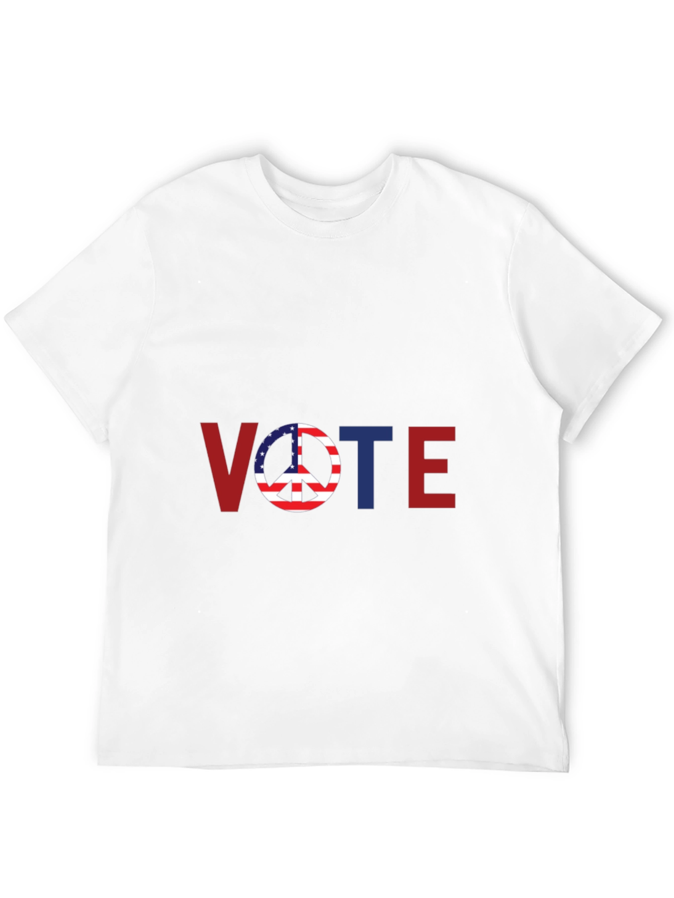 Vote Peace Sign USA Flag Graphic T-Shirt