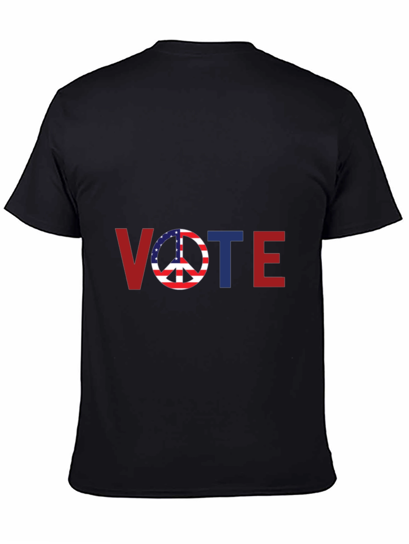 Vote Peace Sign USA Flag Graphic T-Shirt