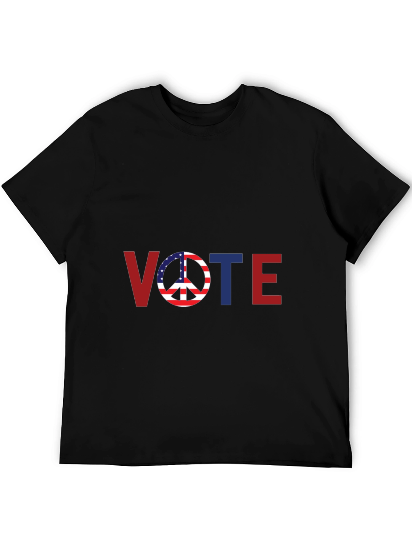 Vote Peace Sign USA Flag Graphic T-Shirt