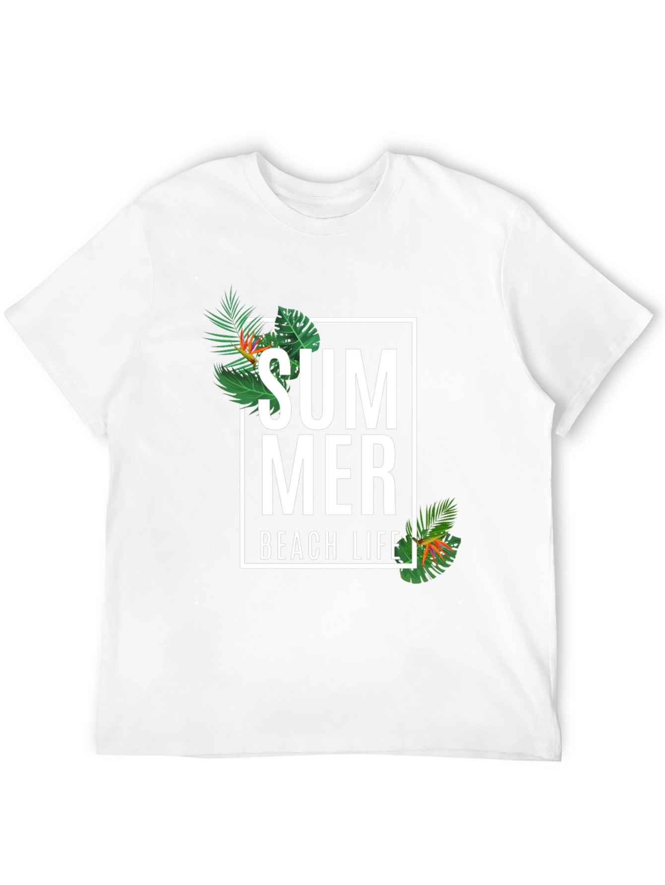 Summer Beach Life Graphic Tee - Black Casual T-Shirt