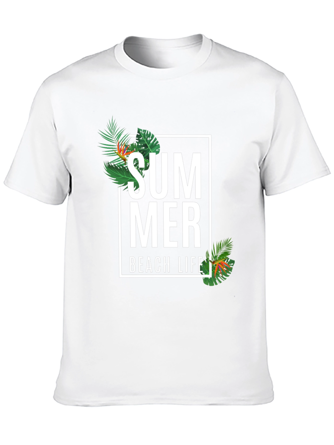Summer Beach Life Graphic Tee - Black Casual T-Shirt