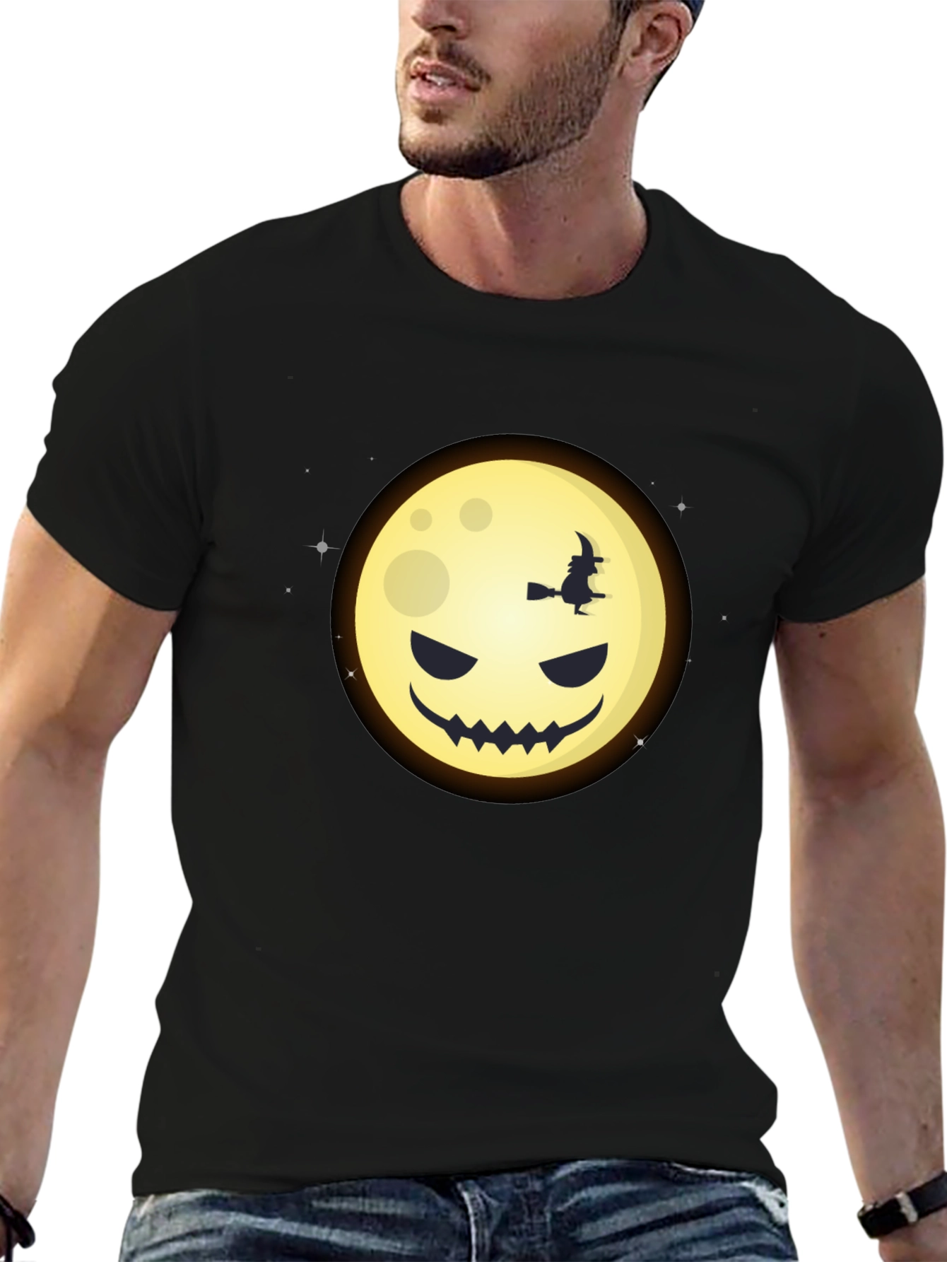 Halloween Moon Witch Graphic Tee