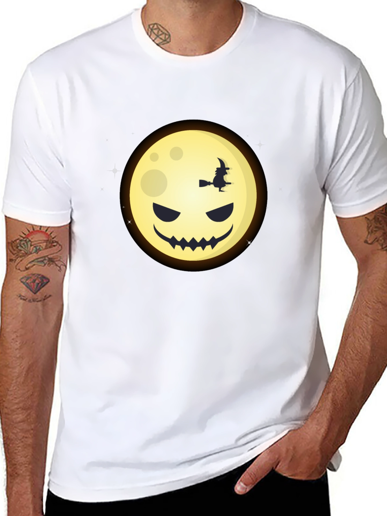 Halloween Moon Witch Graphic Tee