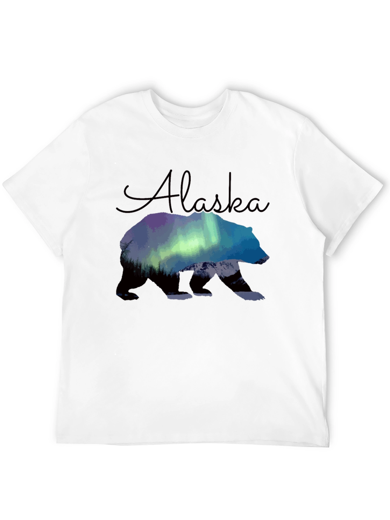 Alaska Bear Northern Lights Graphic T-Shirt