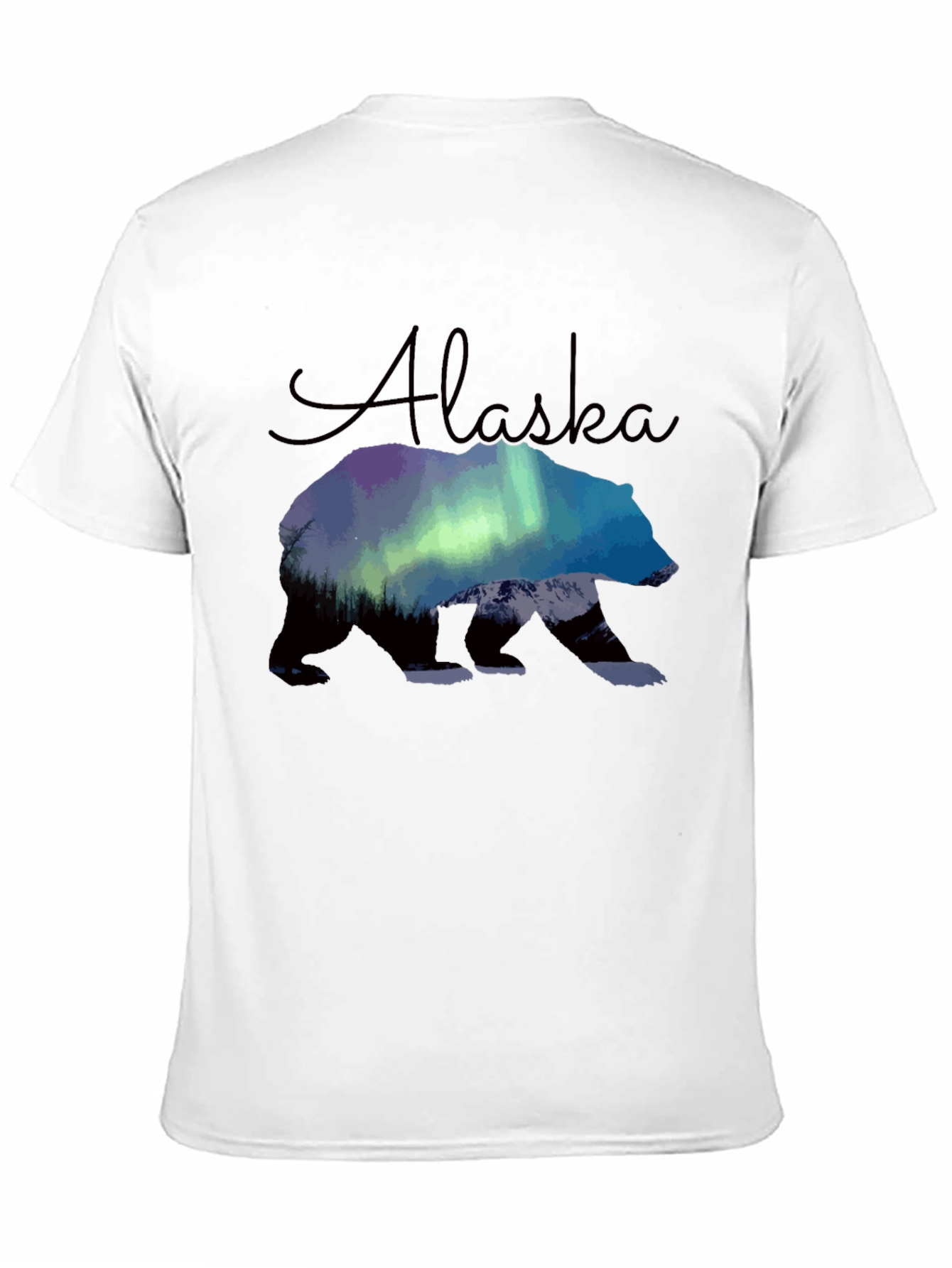 Alaska Bear Northern Lights Graphic T-Shirt