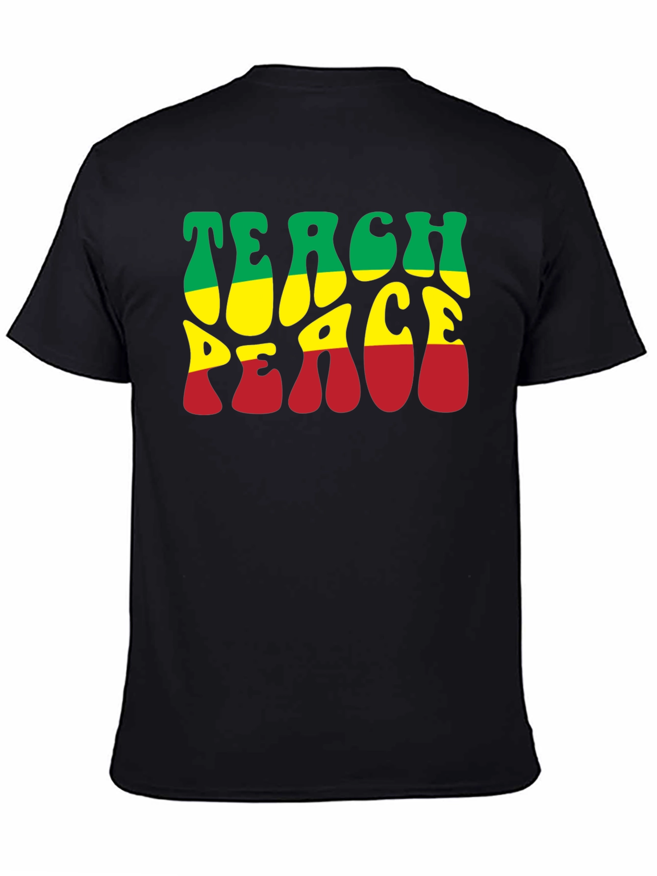 Teach Peace Rasta T-Shirt - Black Graphic Tee