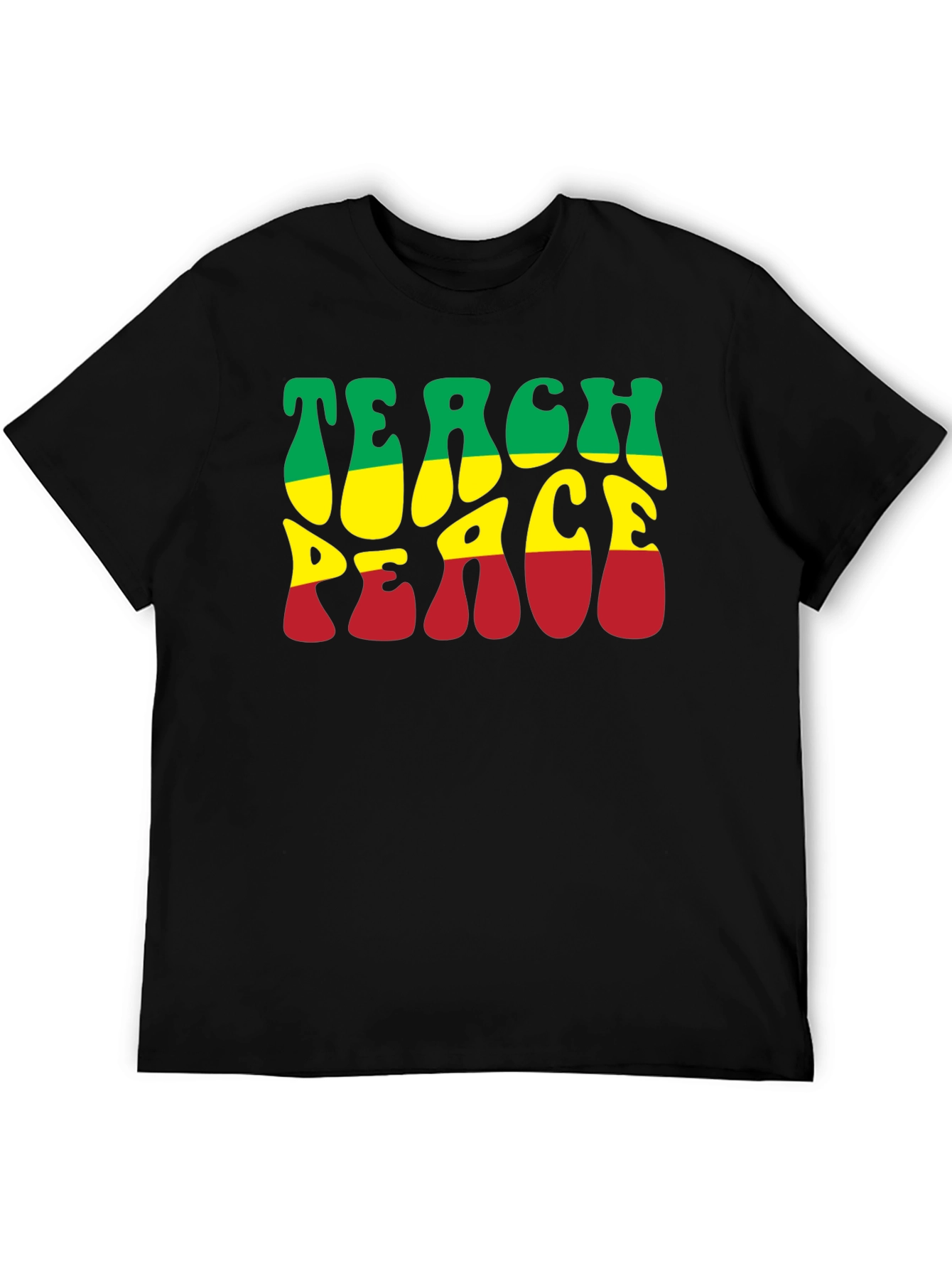 Teach Peace Rasta T-Shirt - Black Graphic Tee