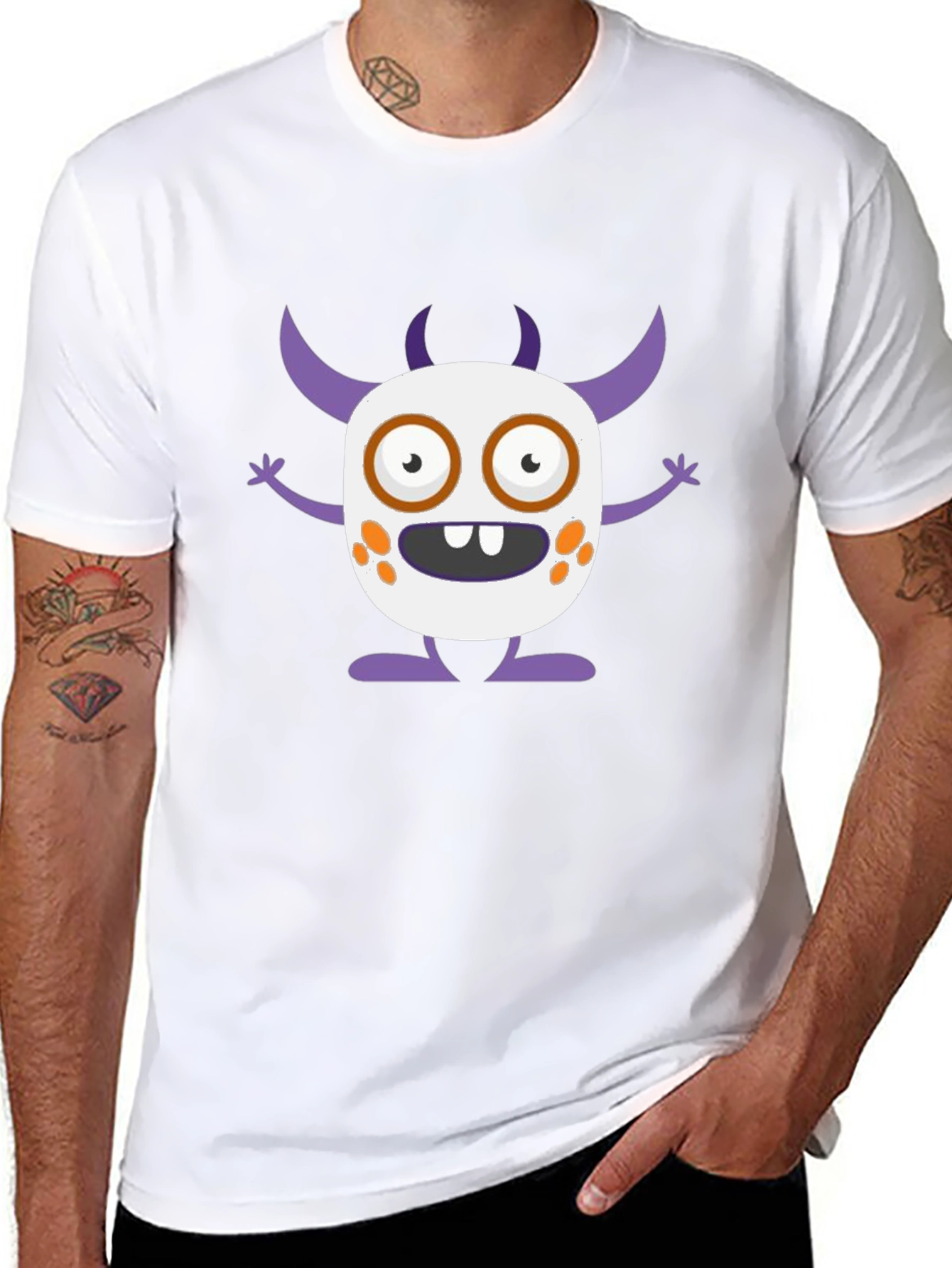 Fun Monster Graphic Tee - Black Cotton T-Shirt