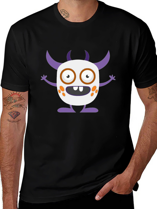 Fun Monster Graphic Tee - Black Cotton T-Shirt