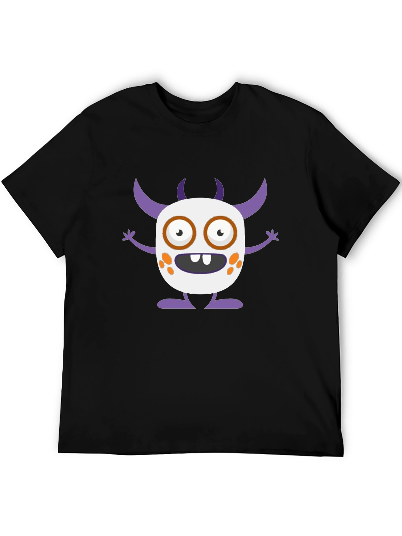 Fun Monster Graphic Tee - Black Cotton T-Shirt