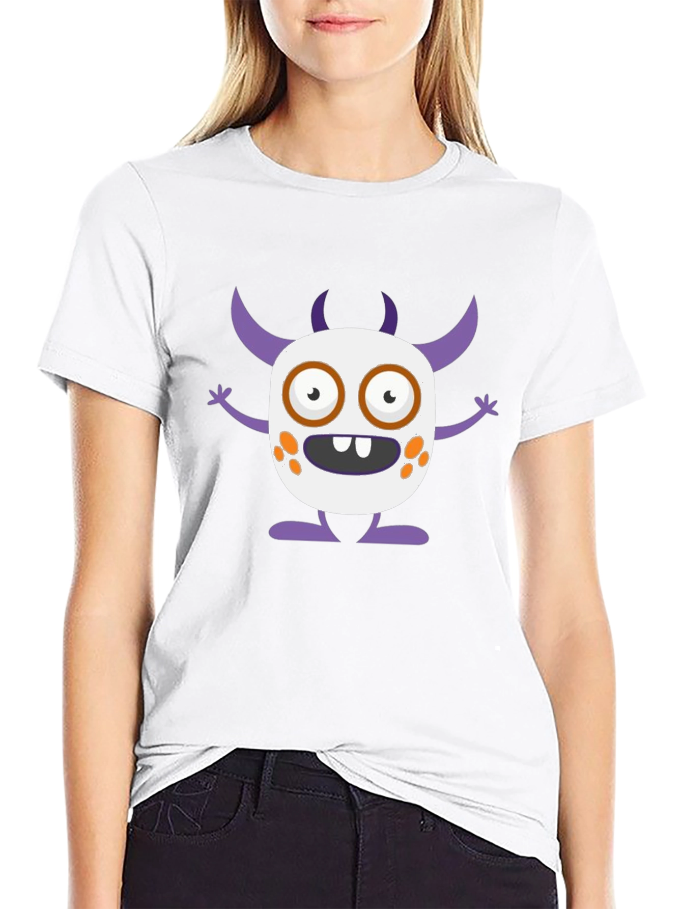 Fun Monster Graphic Tee - Black Cotton T-Shirt