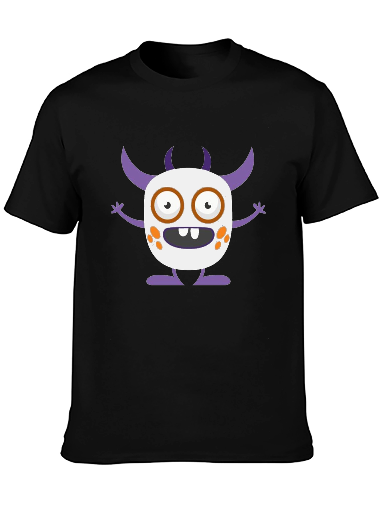 Fun Monster Graphic Tee - Black Cotton T-Shirt