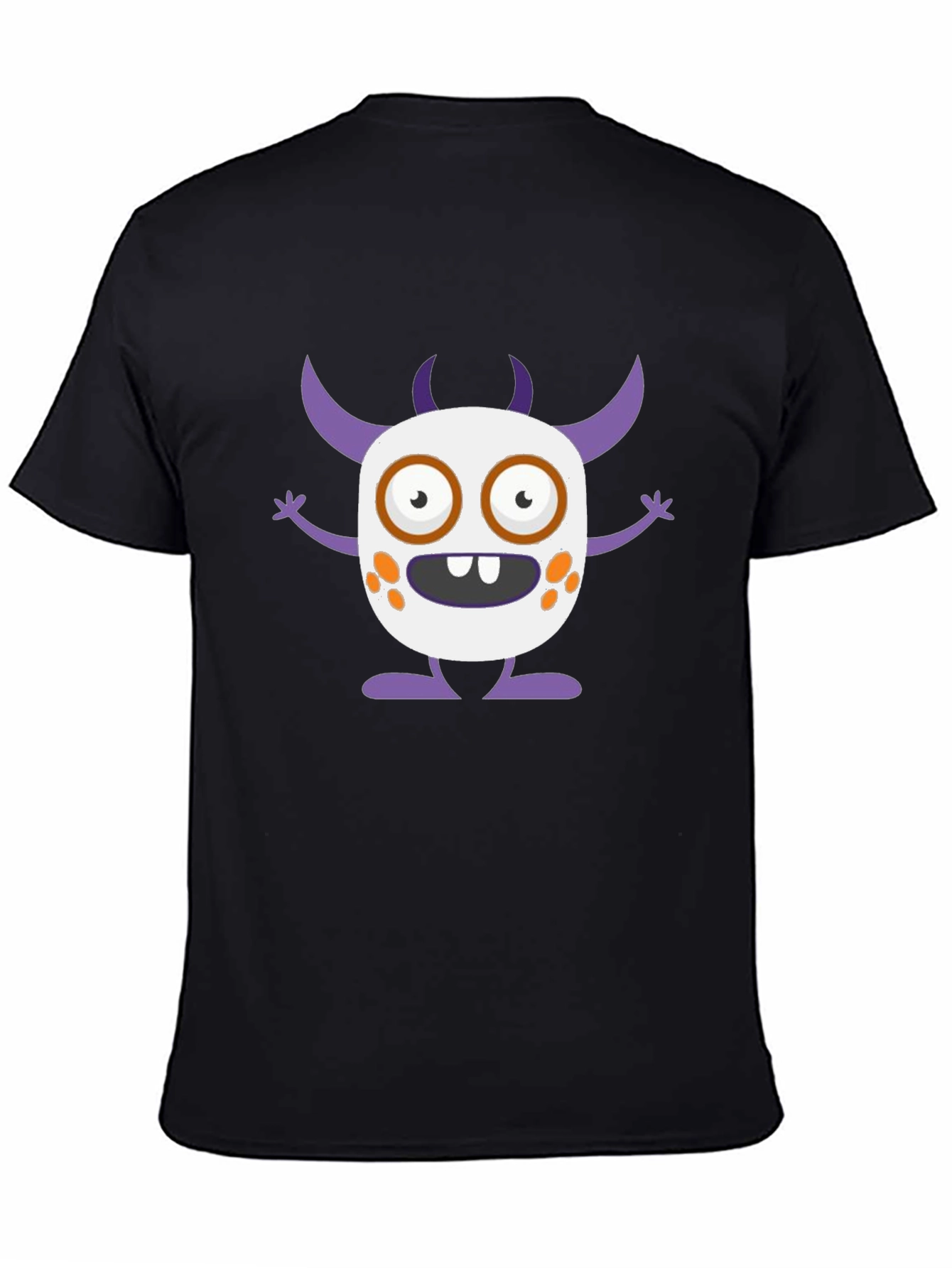 Fun Monster Graphic Tee - Black Cotton T-Shirt