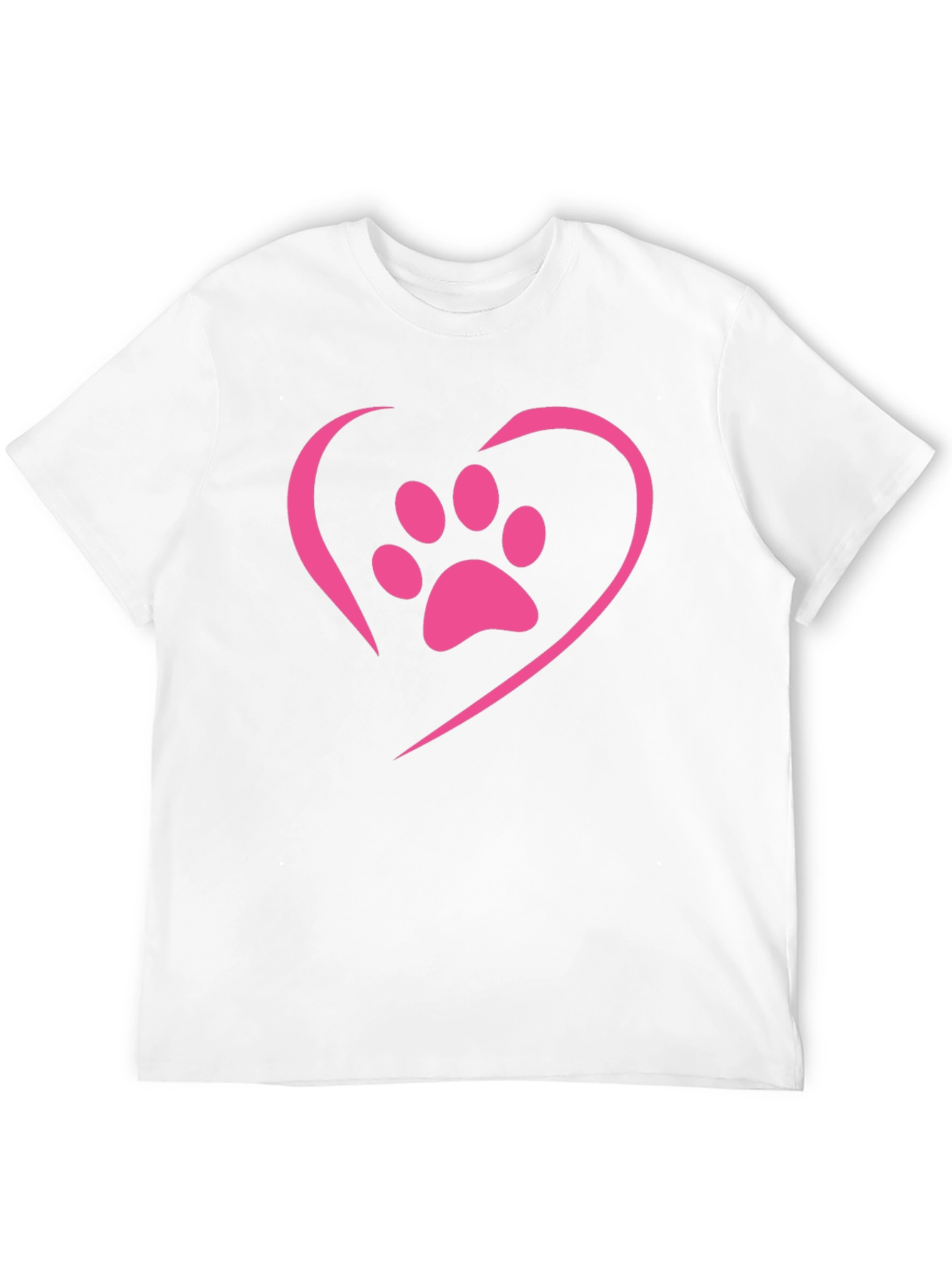 Paw Print Heart T-Shirt - Black Casual Tee