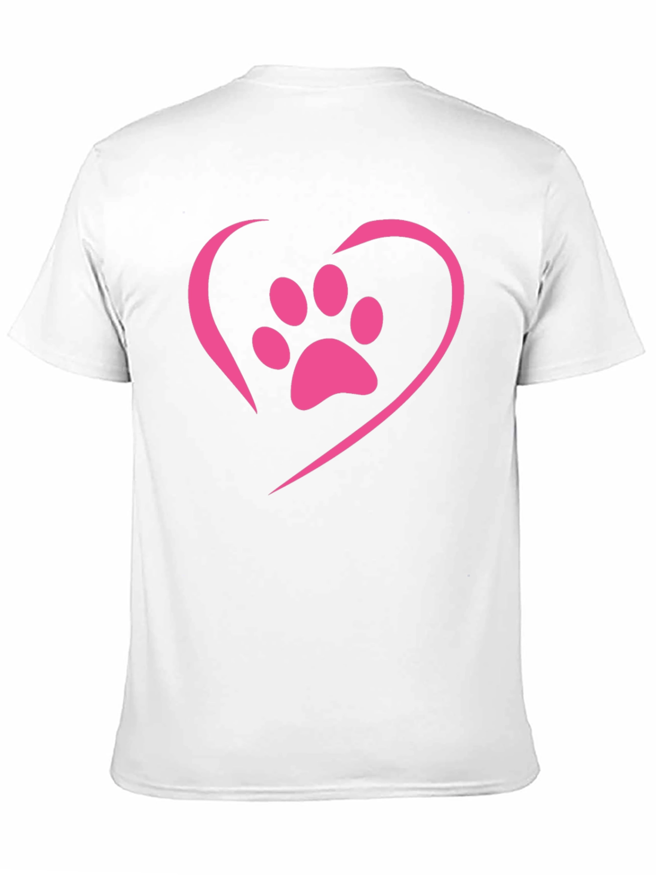 Paw Print Heart T-Shirt - Black Casual Tee
