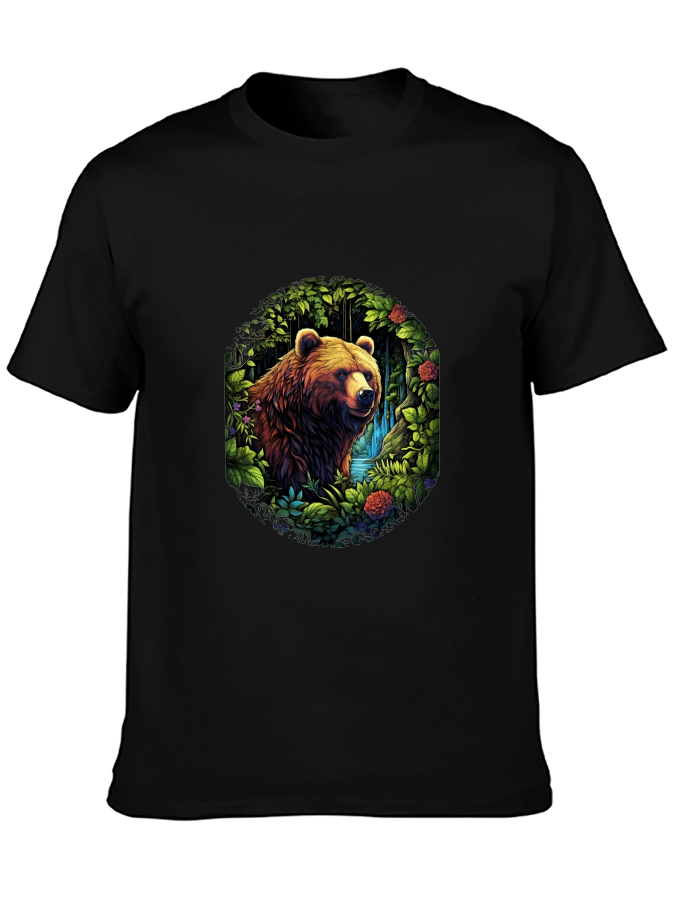 Bear in Forest T-Shirt - Nature Inspired Design