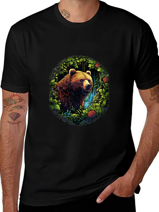 Bear in Forest T-Shirt - Nature Inspired Design
