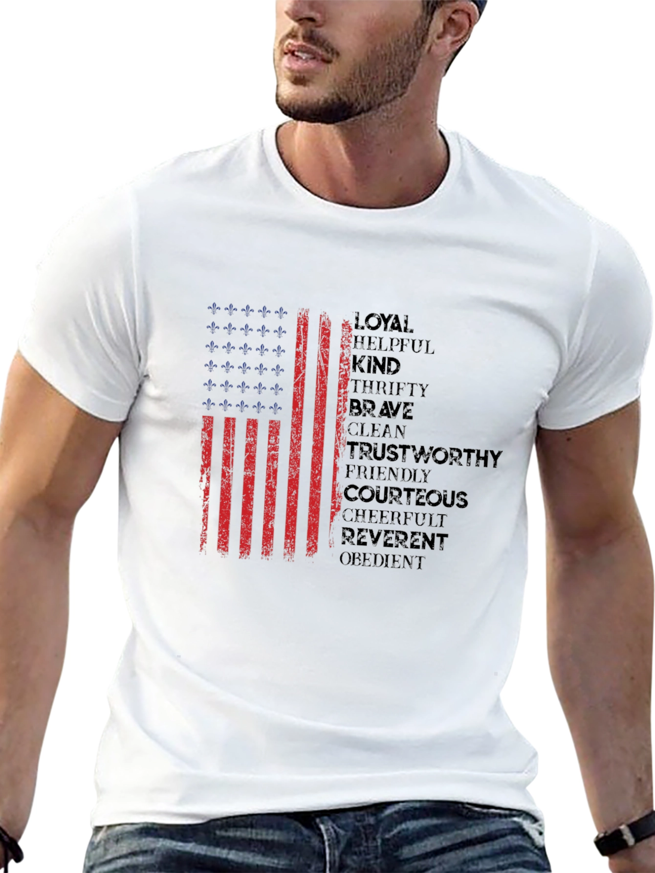 Patriotic Values Flag Graphic T-Shirt
