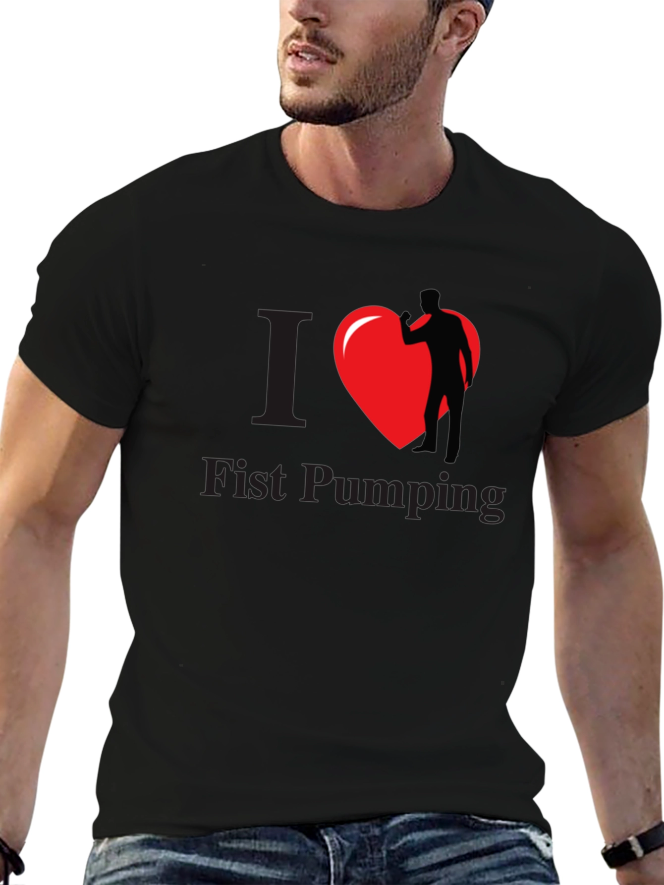I Love Fist Pumping T-Shirt - Black Graphic Tee