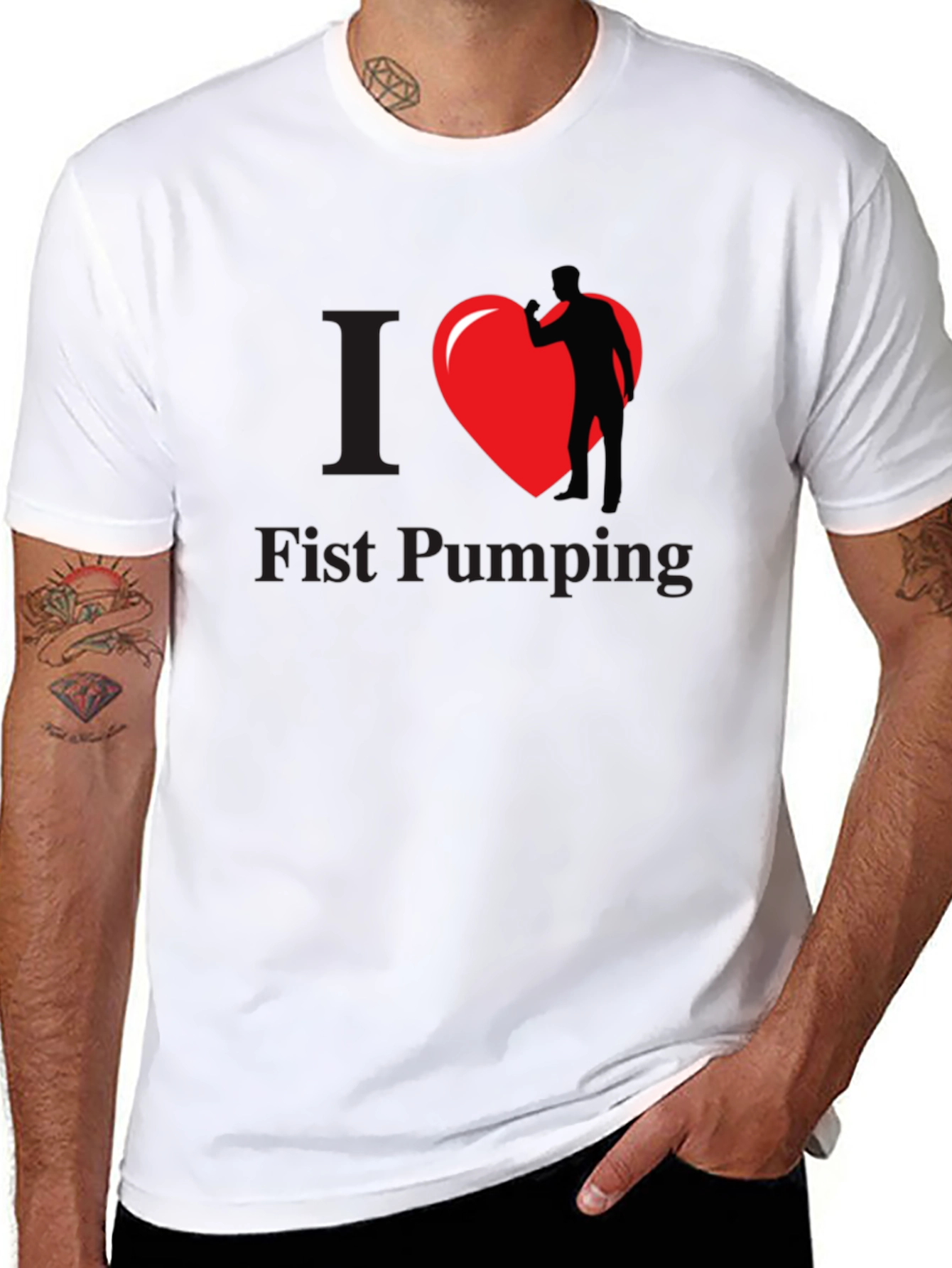I Love Fist Pumping T-Shirt - Black Graphic Tee