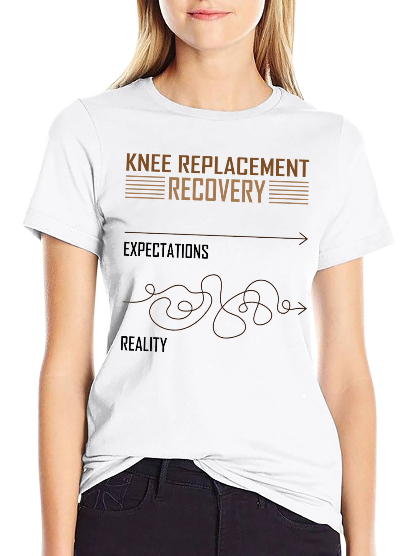 Knee Replacement Recovery T-Shirt - Expectation vs Reality