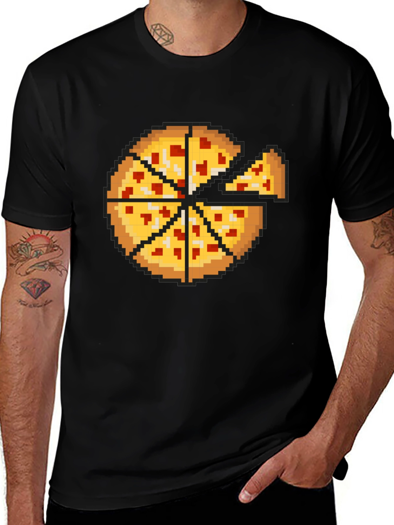 Pixel Pizza Graphic Tee - Gamer Style Shirt